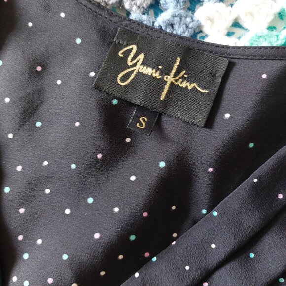 Yumi Kim Black Polka Dot Midi Dress - Picture 8 of 9